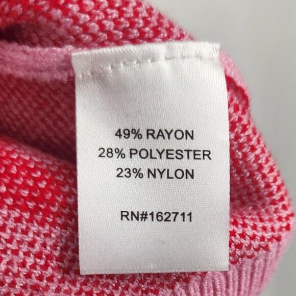 Major Label Group Pink Hearts Button Down Cardigan Sweater Womens Extra Small XS - Picture 4 of 4